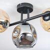 Ripoll ceiling light, globe light Amber, Smoke-coloured, 3-light sources