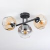 Ripoll ceiling light, globe light Amber, clear, Smoke-coloured, 3-light sources