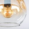 Ripoll ceiling light, globe light Amber, clear, Smoke-coloured, 3-light sources
