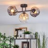 Ripoll ceiling light, globe light Amber, clear, Smoke-coloured, 3-light sources