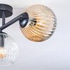 Ripoll ceiling light, globe light Amber, clear, Smoke-coloured, 3-light sources