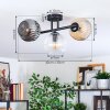 Ripoll ceiling light, globe light Amber, clear, Smoke-coloured, 3-light sources