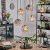 Ripoll hanging light, globe light, pendant light gold, black, 5-light sources