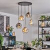 Ripoll hanging light, globe light, pendant light gold, black, 5-light sources