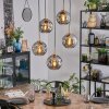 Ripoll hanging light, globe light, pendant light gold, black, 5-light sources