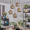 Ripoll hanging light, globe light, pendant light gold, black, 5-light sources