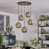 Ripoll hanging light, globe light, pendant light gold, black, 5-light sources