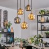 Ripoll hanging light, globe light, pendant light gold, black, 5-light sources