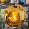 Ripoll hanging light, globe light, pendant light blue, chrome, gold, green, coppery, Smoke-coloured, 5-light sources