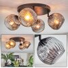 Ripoll ceiling light, globe light chrome, clear, Smoke-coloured, 4-light sources