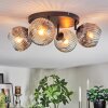 Ripoll ceiling light, globe light Amber, clear, Smoke-coloured, 4-light sources