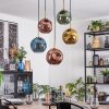 Ripoll hanging light, globe light, pendant light gold, black, 5-light sources