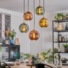 Ripoll hanging light, globe light, pendant light gold, black, 5-light sources