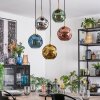 Ripoll hanging light, globe light, pendant light gold, black, 5-light sources
