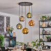 Ripoll hanging light, globe light, pendant light gold, black, 5-light sources