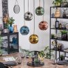 Ripoll hanging light, globe light, pendant light gold, black, 5-light sources