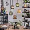 Ripoll hanging light, globe light, pendant light gold, black, 5-light sources