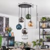 Ripoll hanging light, globe light, pendant light Amber, blue, chrome, green, Smoke-coloured, 5-light sources