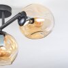Ripoll ceiling light, globe light Amber, 3-light sources