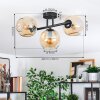 Ripoll ceiling light, globe light Amber, 3-light sources