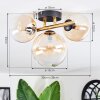 Chehalis ceiling light, globe light gold, black, 3-light sources