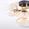 Chehalis ceiling light, globe light gold, black, 3-light sources