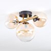 Chehalis ceiling light, globe light gold, black, 3-light sources