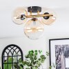 Chehalis ceiling light, globe light gold, black, 3-light sources