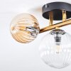Chehalis ceiling light, globe light gold, black, 3-light sources