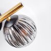 Chehalis ceiling light, globe light gold, black, 3-light sources