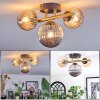 Chehalis ceiling light, globe light gold, black, 3-light sources