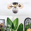 Chehalis ceiling light, globe light gold, black, 3-light sources