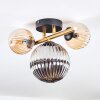 Chehalis ceiling light, globe light gold, black, 3-light sources