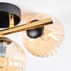 Chehalis ceiling light, globe light gold, black, 3-light sources