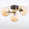 Chehalis ceiling light, globe light gold, black, 3-light sources