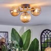 Chehalis ceiling light, globe light gold, black, 3-light sources