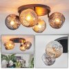 Ripoll ceiling light, globe light Amber, Smoke-coloured, 4-light sources
