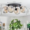 Ripoll ceiling light, globe light Amber, clear, 4-light sources