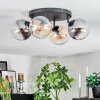 Gastor ceiling light, globe light Amber, clear, Smoke-coloured, 4-light sources