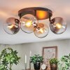 Gastor ceiling light, globe light Amber, clear, Smoke-coloured, 4-light sources