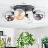 Gastor ceiling light, globe light Amber, clear, Smoke-coloured, 4-light sources