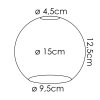 Lamp shade made of glass  Koyoto replacement glass, spare part 15 cm green, clear