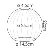 Glass lamp shade  Koyoto replacement glass, spare part 25 cm clear