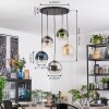 Koyoto hanging light, globe light, pendant light gold, black, 5-light sources