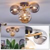 Chehalis ceiling light, globe light gold, black, 3-light sources