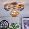 Chehalis ceiling light, globe light gold, black, 3-light sources