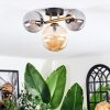 Chehalis ceiling light, globe light gold, black, 3-light sources