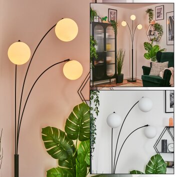 Gastor globe light, floor lamp white, 3-light sources