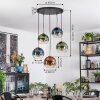 Koyoto hanging light, globe light, pendant light gold, black, 5-light sources