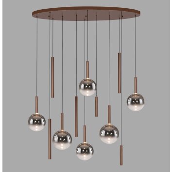 Paul Neuhaus lights BOWL pendant light LED brown, 12-light sources